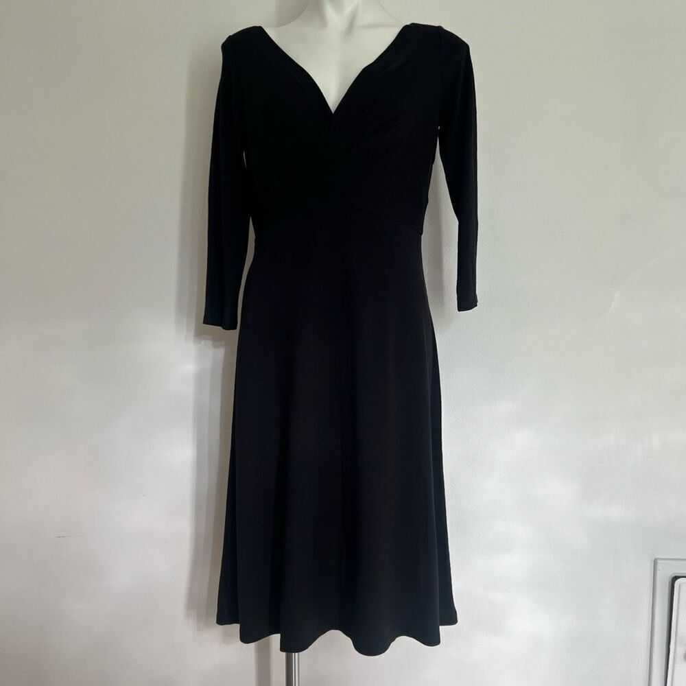 Loft long sleeve black dress